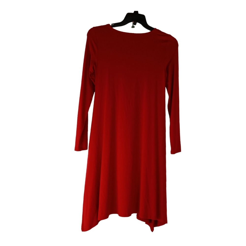 Eileen Fisher Women Shift Dress Red  Long Sleeve Round Neck Pullover XS - Picture 2 of 10